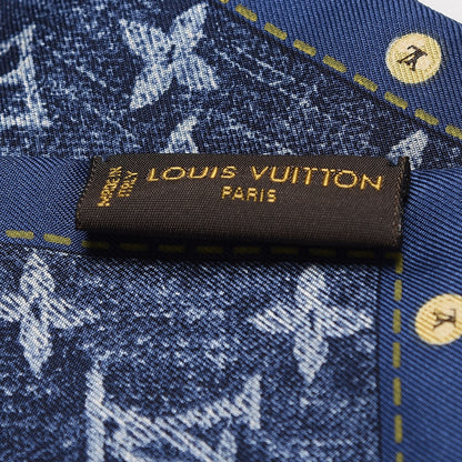 Louis Vuitton Silk Monogram Denim Bandeau Blue 3 of 4