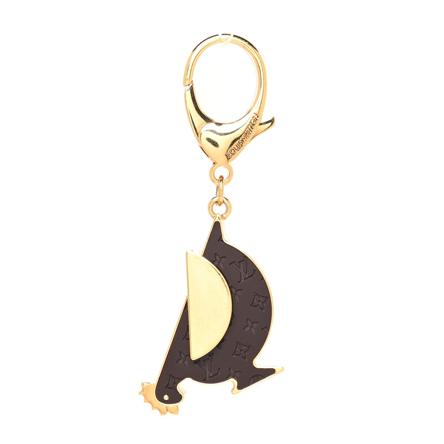 Resin Anamania Chick Bag Charm Brown Gold