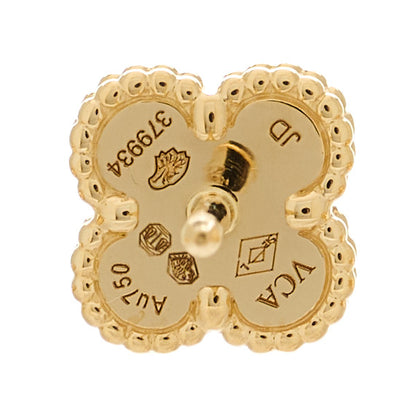 Van Cleef & Arpels 18K Yellow Gold Mother of Pearl Sweet Alhambra Earrings 4 of 6