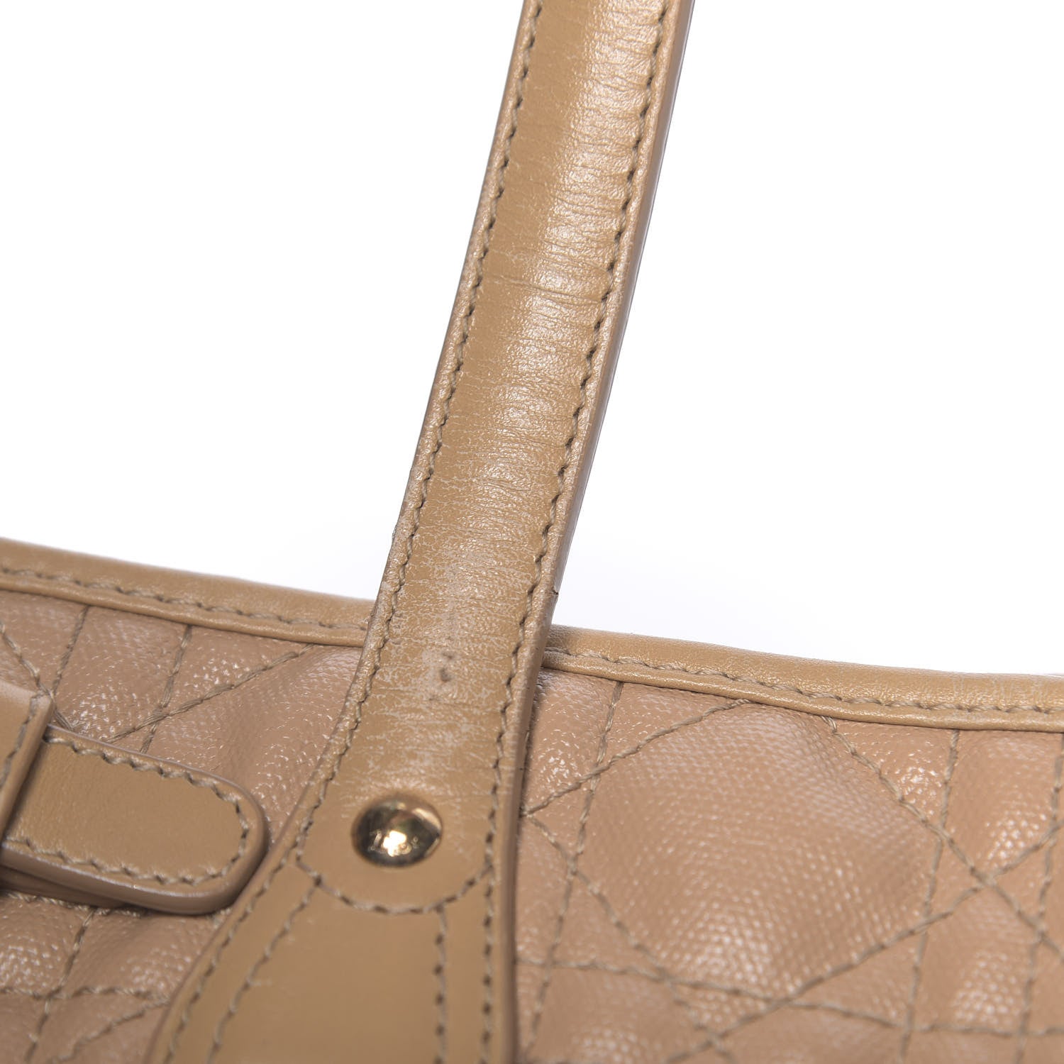 Christian Dior Coated Canvas Cannage Small Panarea Tote Beige 17 of 30