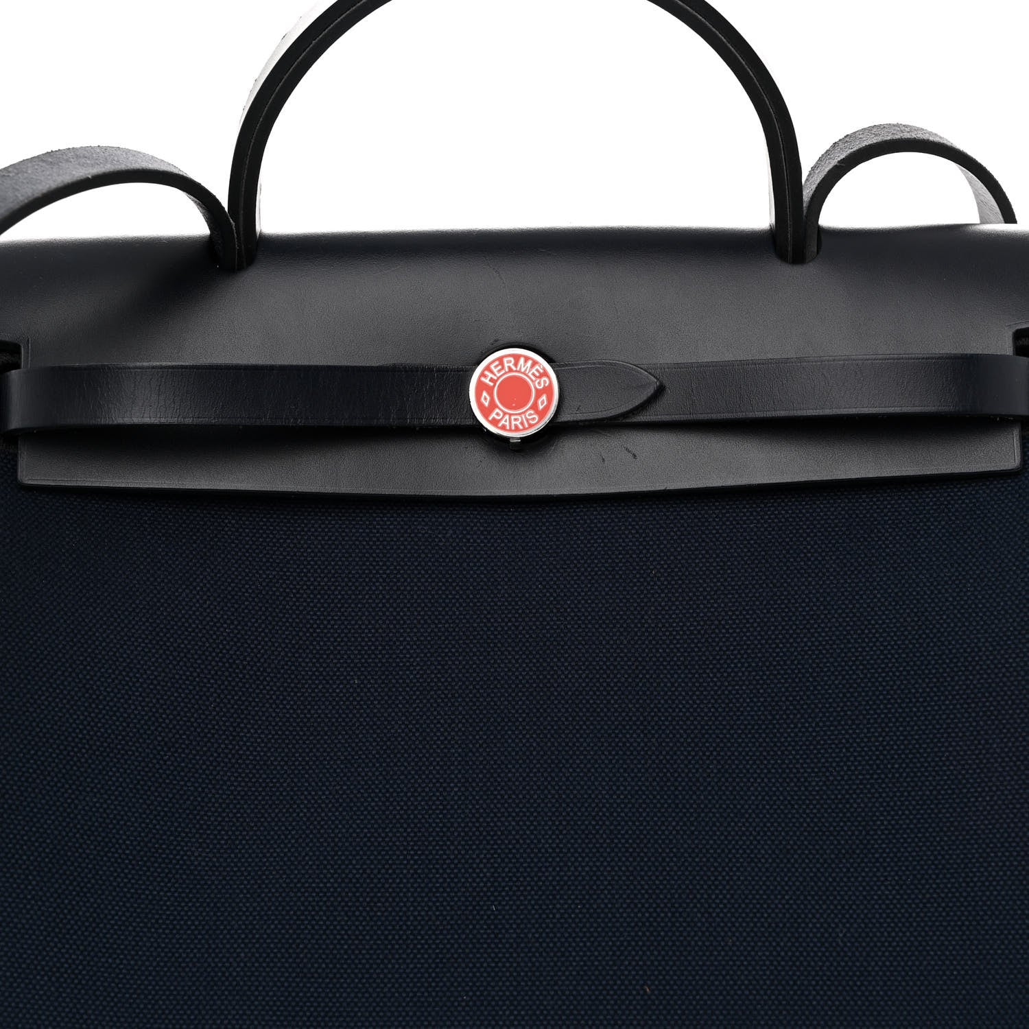 Hermes Military Toile Vache Hunter Laque Horseshoe Herbag Zip PM 31 Deep Blue Indigo 8 of 11
