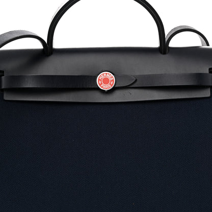 Hermes Military Toile Vache Hunter Laque Horseshoe Herbag Zip PM 31 Deep Blue Indigo 8 of 11