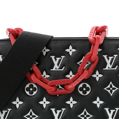 Louis Vuitton Lambskin Embossed Monogram Coussin PM Black White 7 of 10