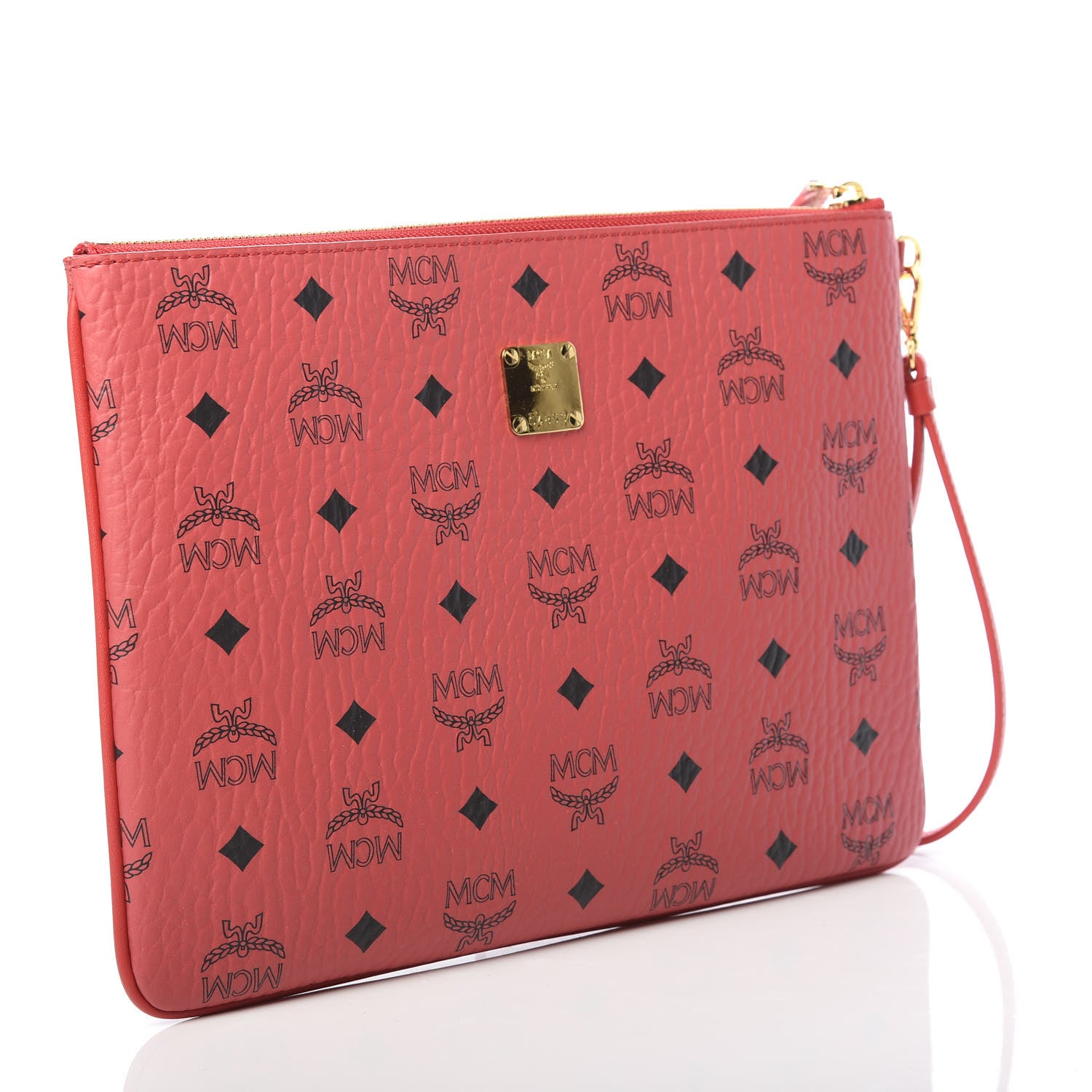 MCM Visetos Year Of The Mouse Wristlet Zip Pouch Viva Red 3 of 8