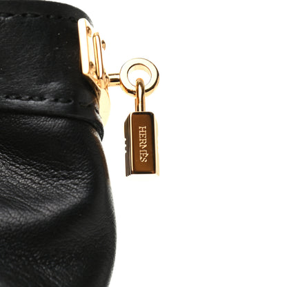 Hermes Lambskin Soya Kelly Lock Gloves 7 Black 5 of 6