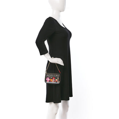 Louis Vuitton Monogram 2021 Christmas Animation London Mini Pochette Accessories Red 2 of 9