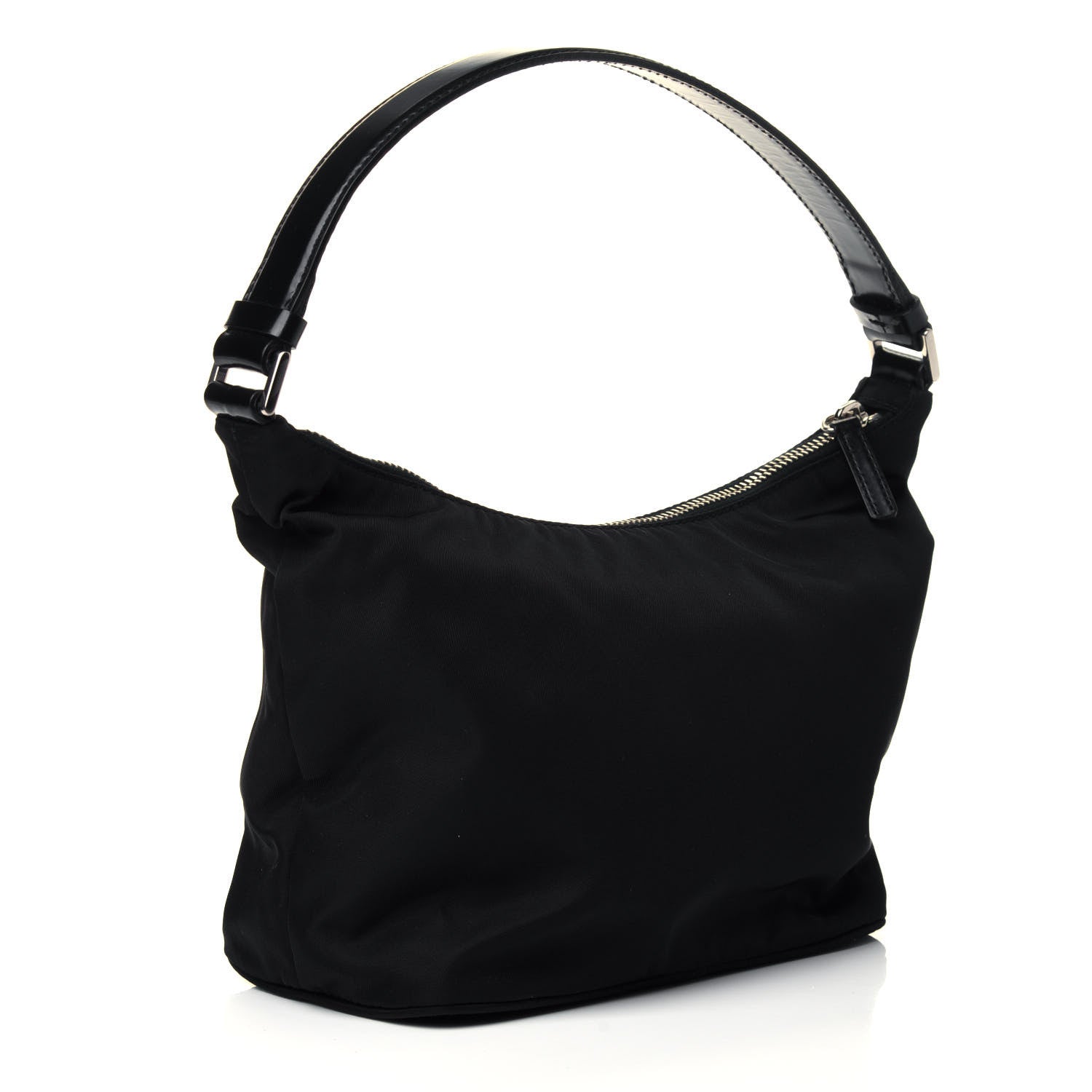Prada Tessuto Nylon Calfskin Hobo Black 2 of 4