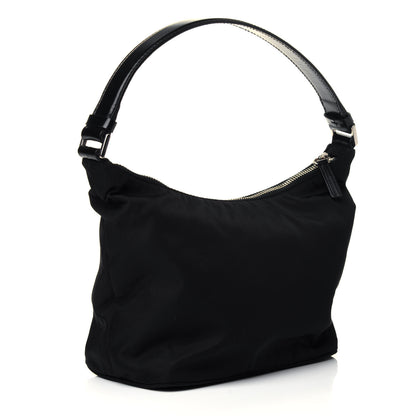 Prada Tessuto Nylon Calfskin Hobo Black 2 of 4
