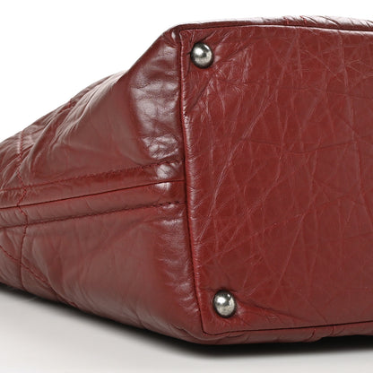 Chanel Aged Calfskin Small Shopping In Moscow Tote Burgundy 7 of 8