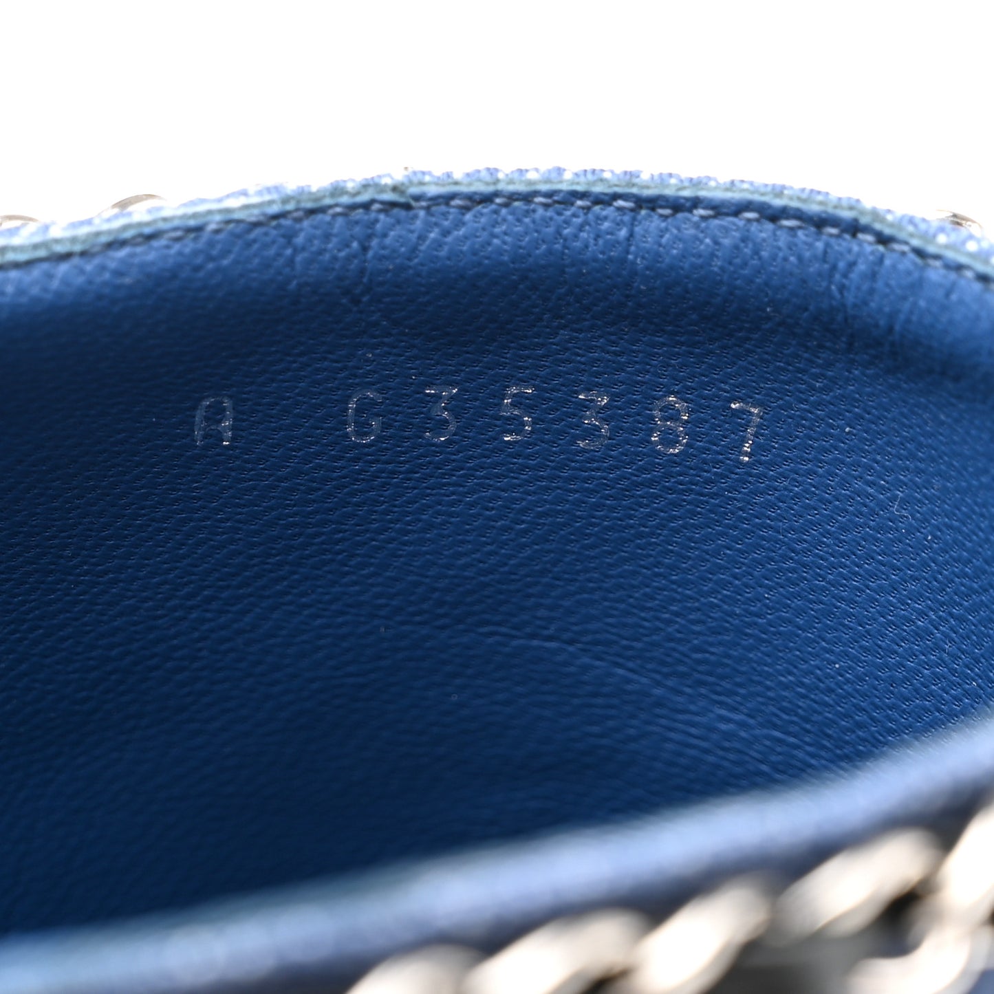 Denim Cap Toe Chain Mule 36 Blue Black