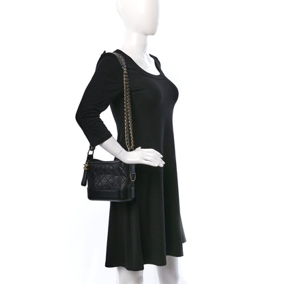 Chanel Aged Calfskin Quilted Small Gabrielle Hobo Black 2 of 10