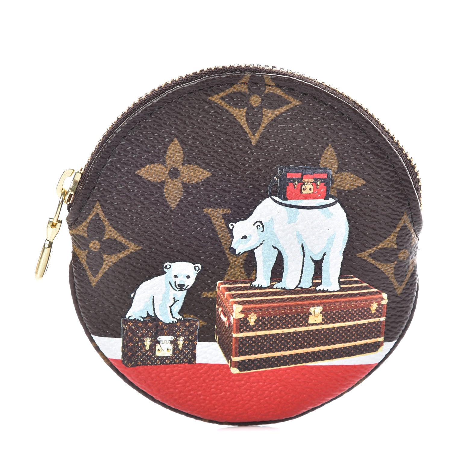 Louis Vuitton Monogram 2017 Christmas Animation Round Coin Purse 1 of 8
