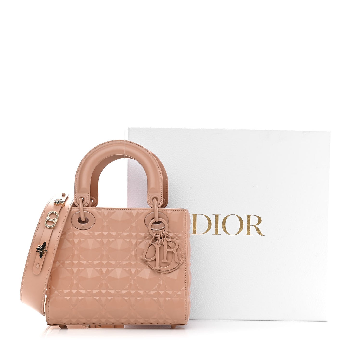 Calfskin Cannage Diamond Small My ABCDior Lady Dior Rose Des Vents