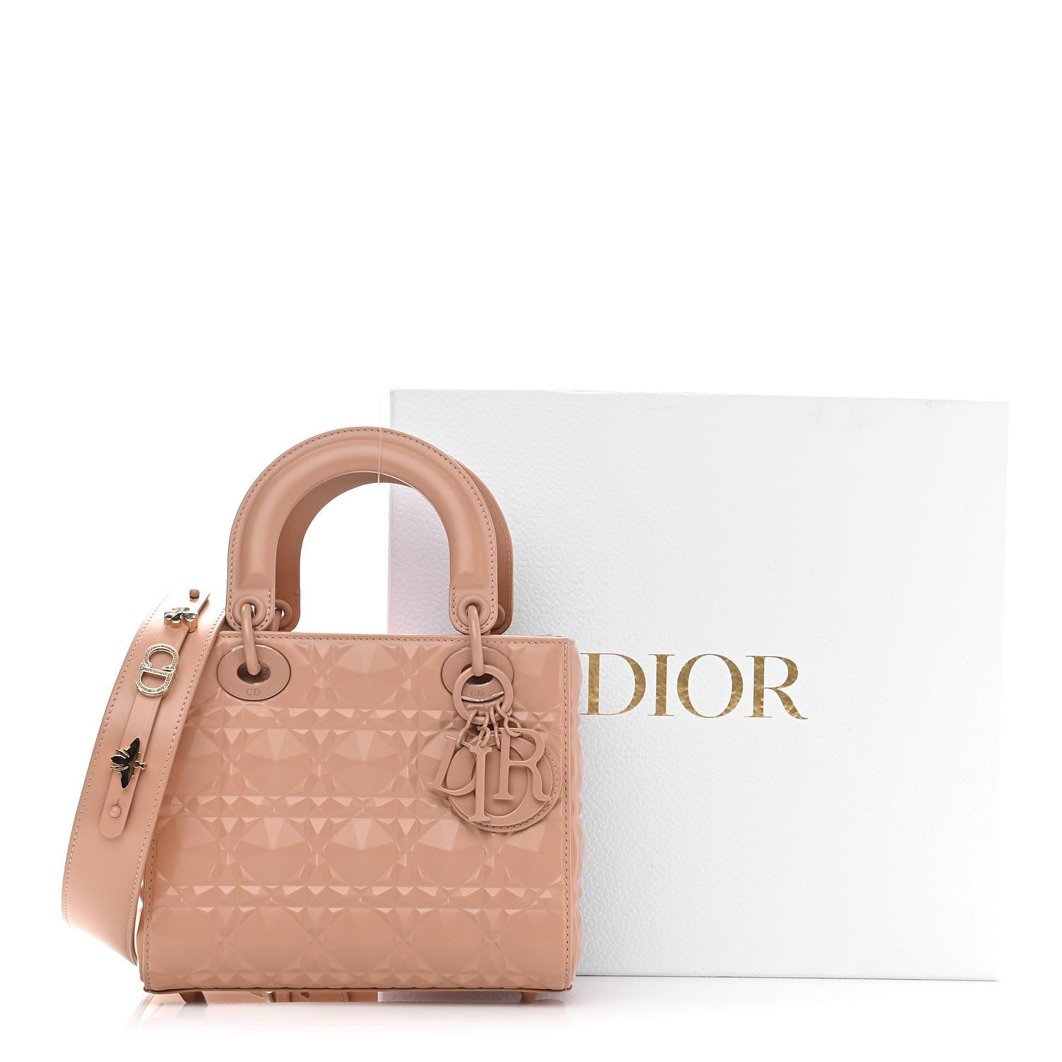 Christian Dior Calfskin Cannage Diamond Small My ABCDior Lady Dior Rose Des Vents 10 of 10
