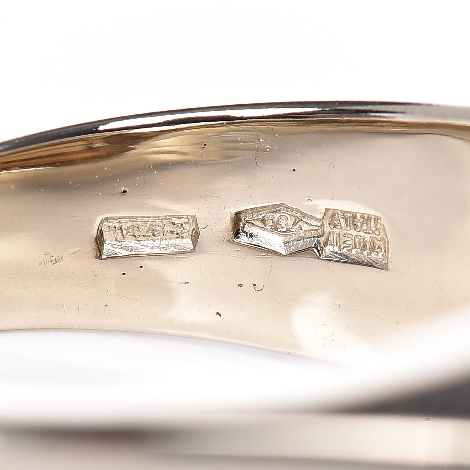 Bulgari 18K White Yellow Gold Tronchetto Ring 51 5.75 6 of 6