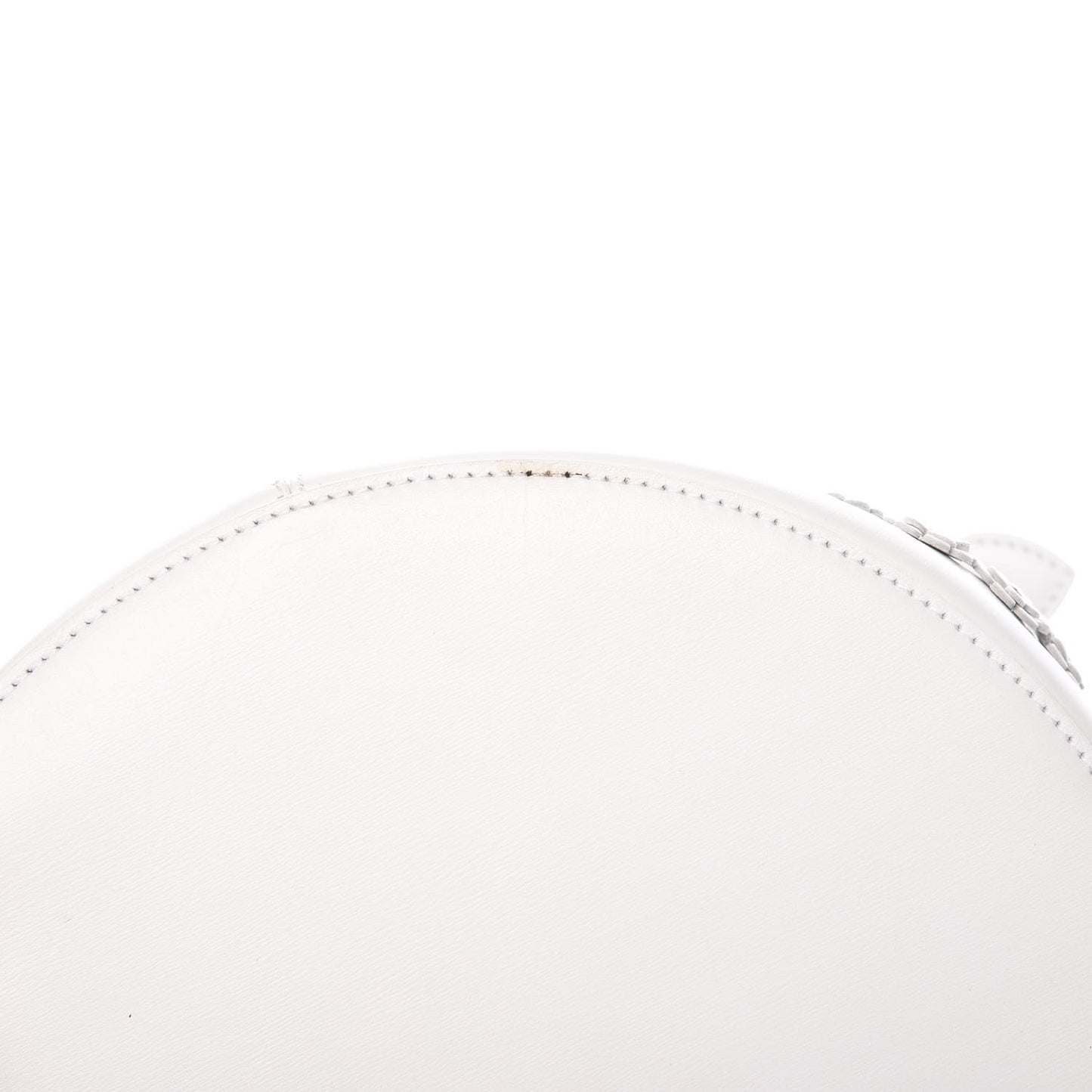 Calfskin Lux Laser Cut Studded Shoulder Bag White