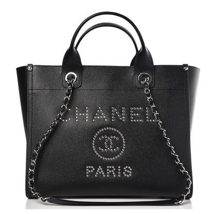 Chanel Caviar Small Studded Deauville Tote Black 1 of 8