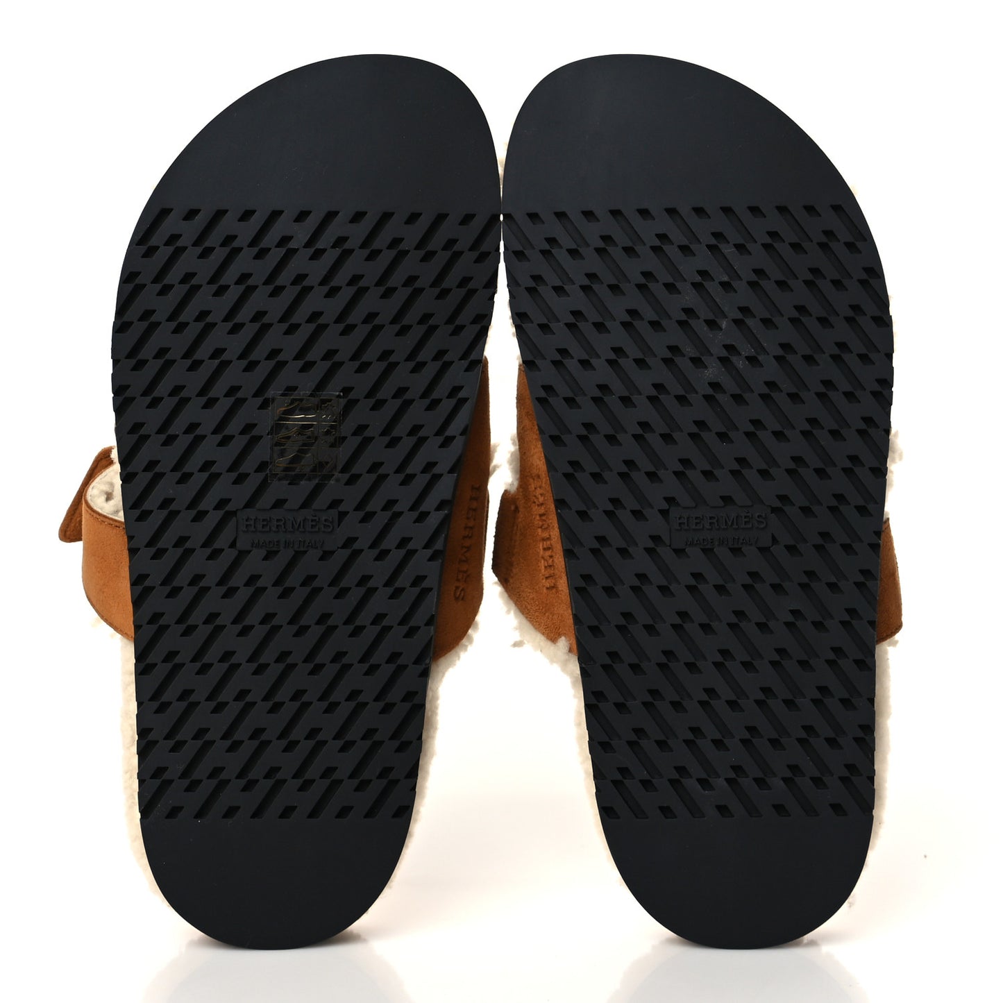 Suede Goatskin Woolskin Womens Chypre Sandals 36.5 Brun Fume Ecru