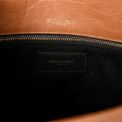 Saint Laurent Crinkled Calfskin Matelasse Monogram Medium Niki Chain Satchel Caramel 6 of 9