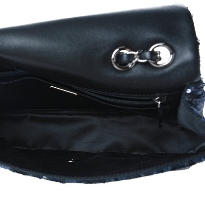 Chanel Sequin Quilted Medium Single Flap Blue 5 of 10