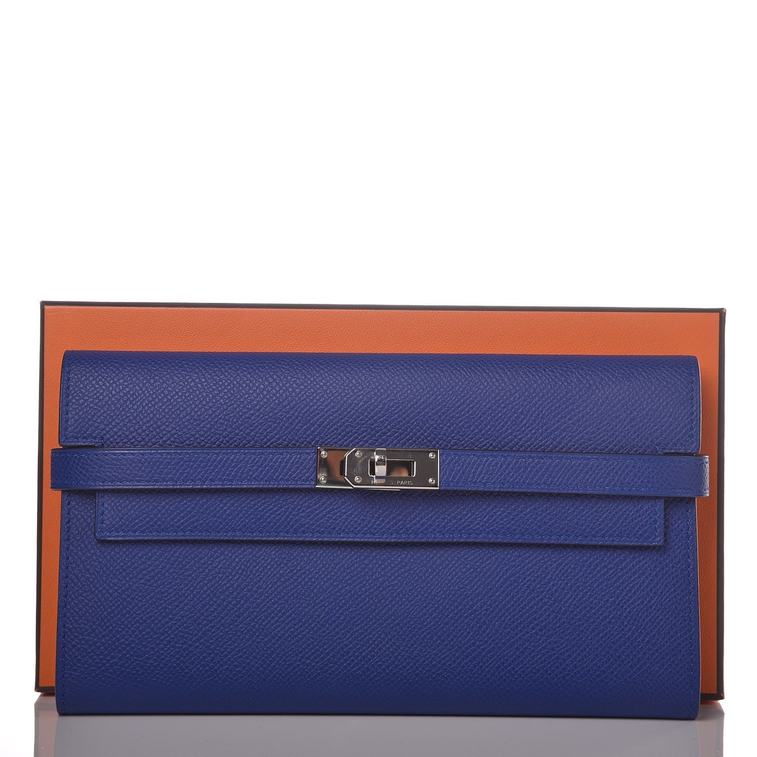 Hermes Epsom Kelly Longue Wallet Bleu Electrique 9 of 9