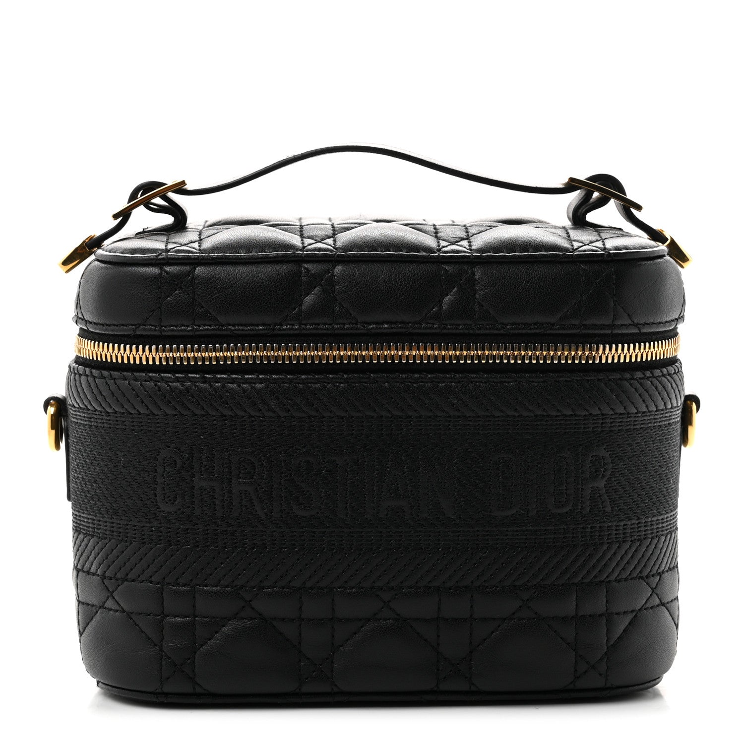 Christian Dior Lambskin Cannage Small Diortravel Vanity Case Black 1 of 6