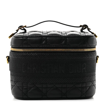 Christian Dior Lambskin Cannage Small Diortravel Vanity Case Black 1 of 6