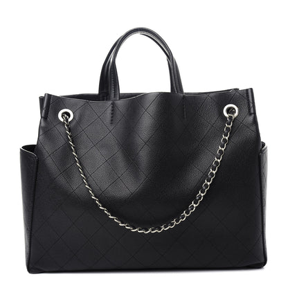 Chanel Grained Calfskin CC Pocket Tote Black 1 of 10