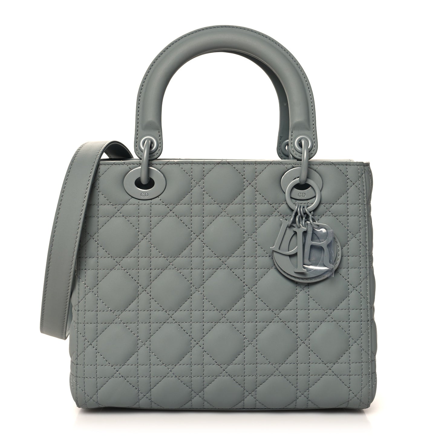 Ultra Matte Calfskin Cannage Medium Lady Dior Grey Stone