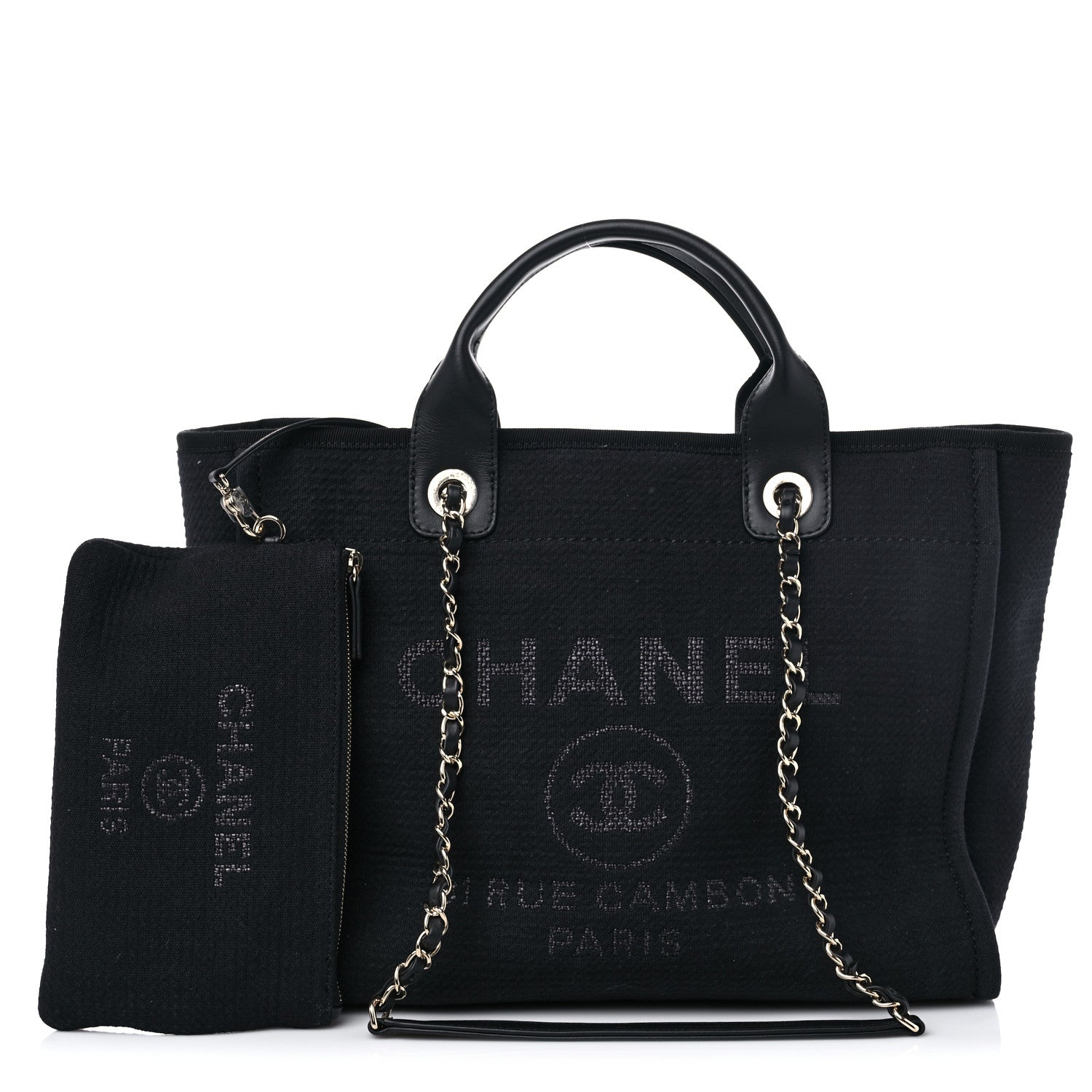 Chanel Mixed Fibers Small Deauville Tote Black 1 of 14