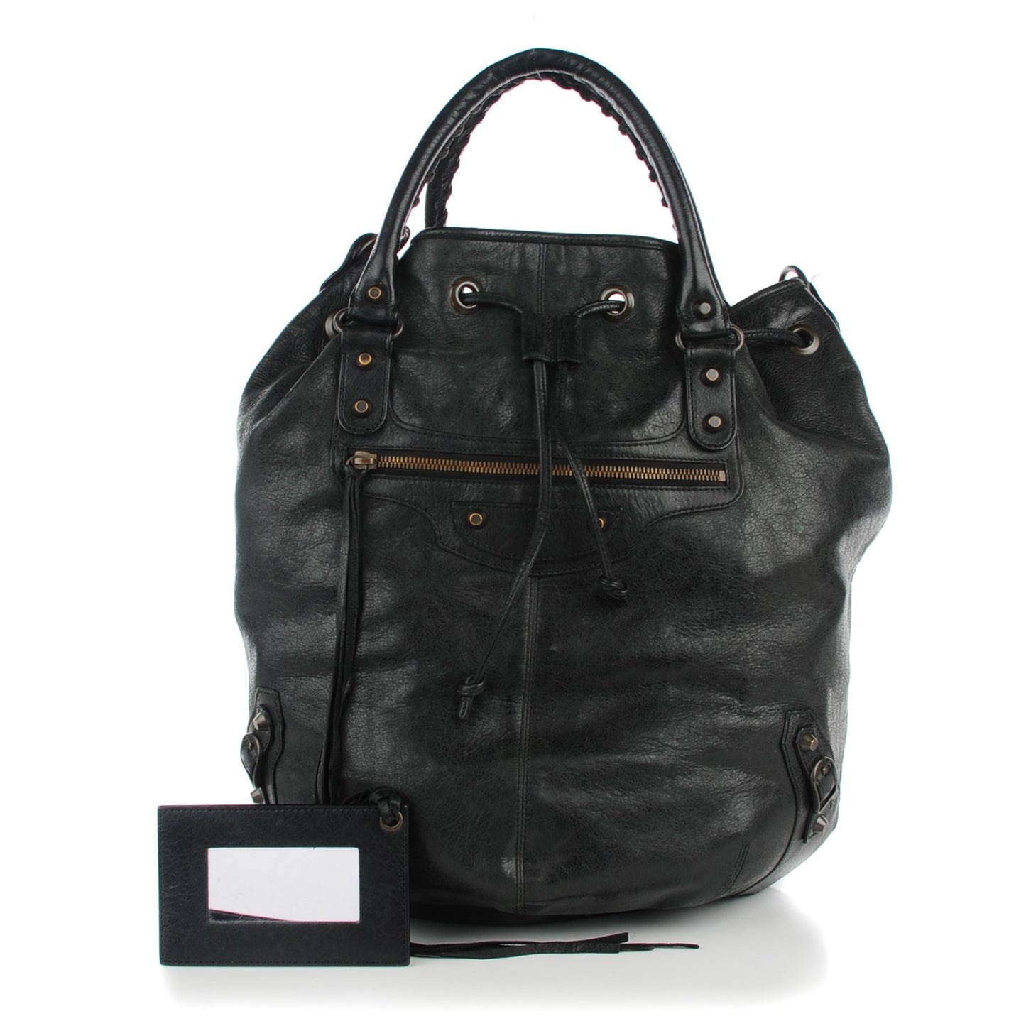 Agneau Classic Hardware Pompon Black