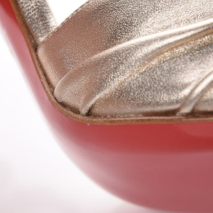 Christian Louboutin Metallic Calfskin Braided Jazzy Doll 100 T-Strap Sandals 36 Light Gold 8 of 9