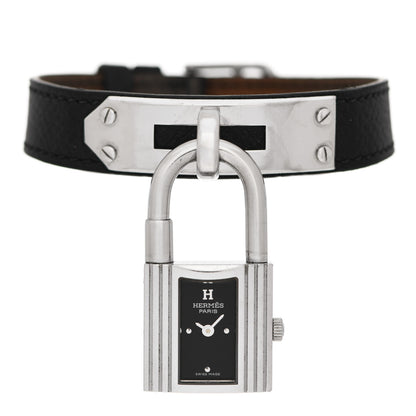 Hermes Stainless Steel Epsom 20mm Kelly Cadena Quartz Watch Noir 1 of 3