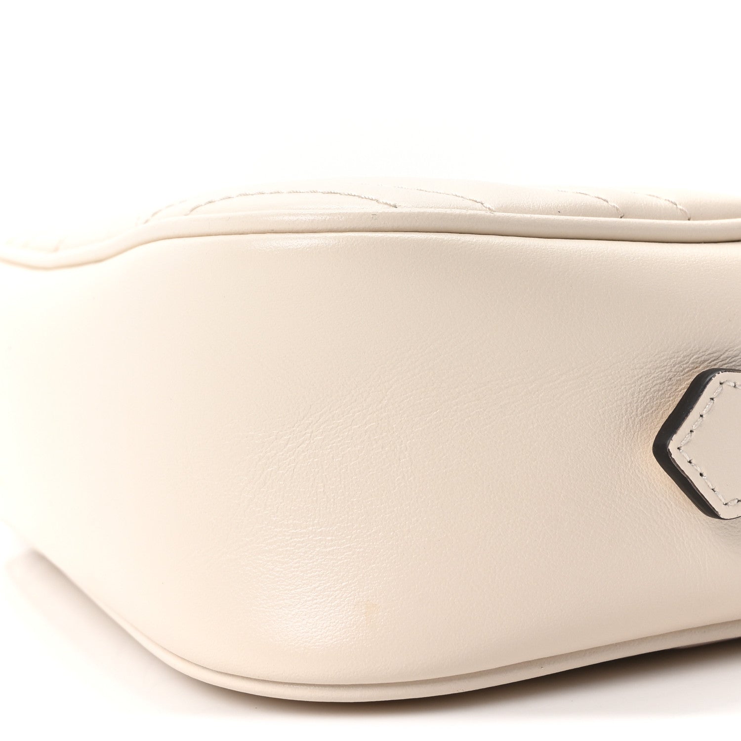 Gucci Calfskin Matelasse Small GG Marmont Chain Shoulder Bag White 10 of 10