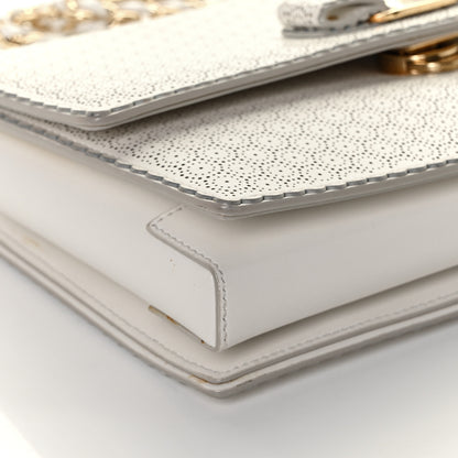 Salvatore Ferragamo Perforated Calfskin Ginny Bow Crossbody Bag White 9 of 10