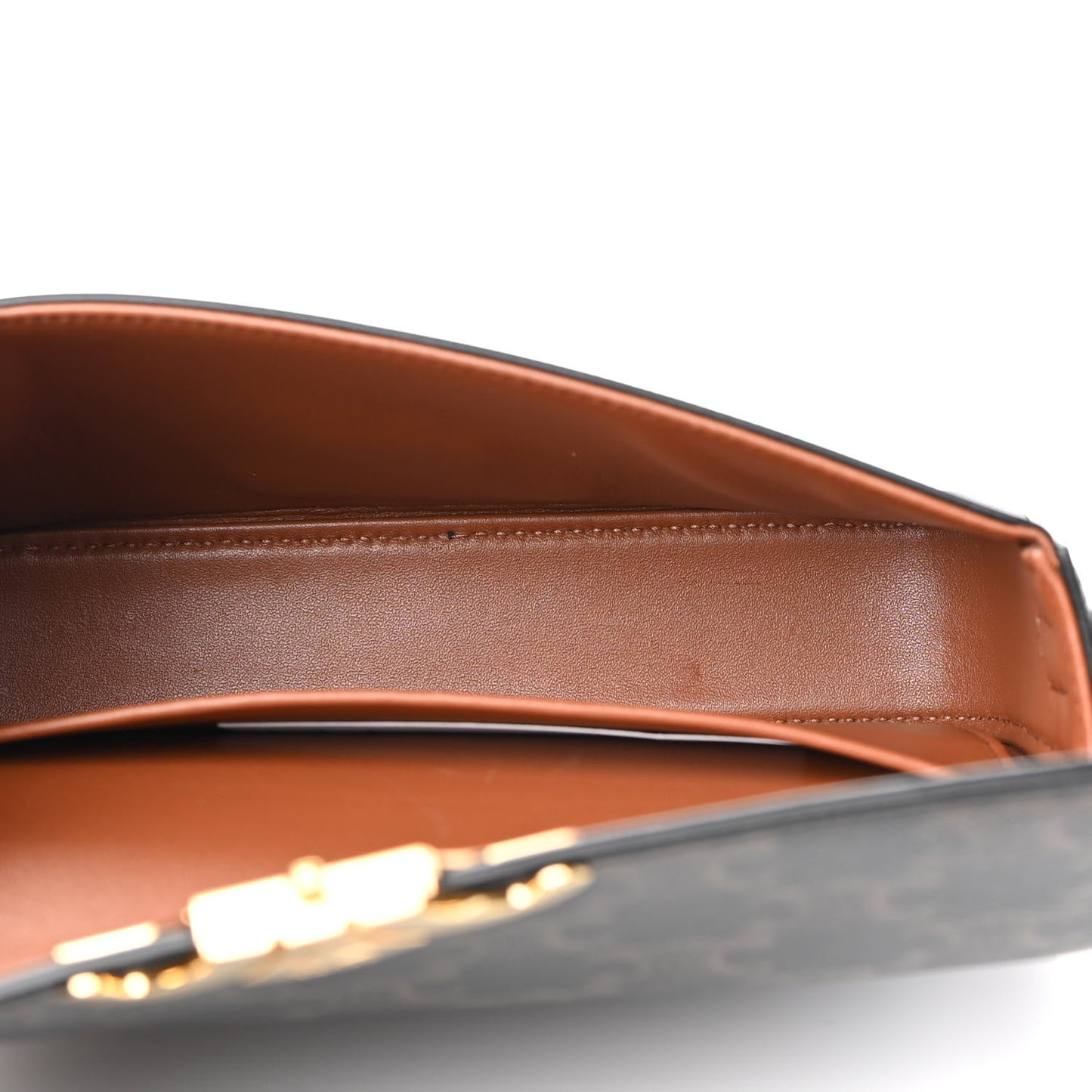 Canvas Calfskin Triomphe Shoulder Bag Tan