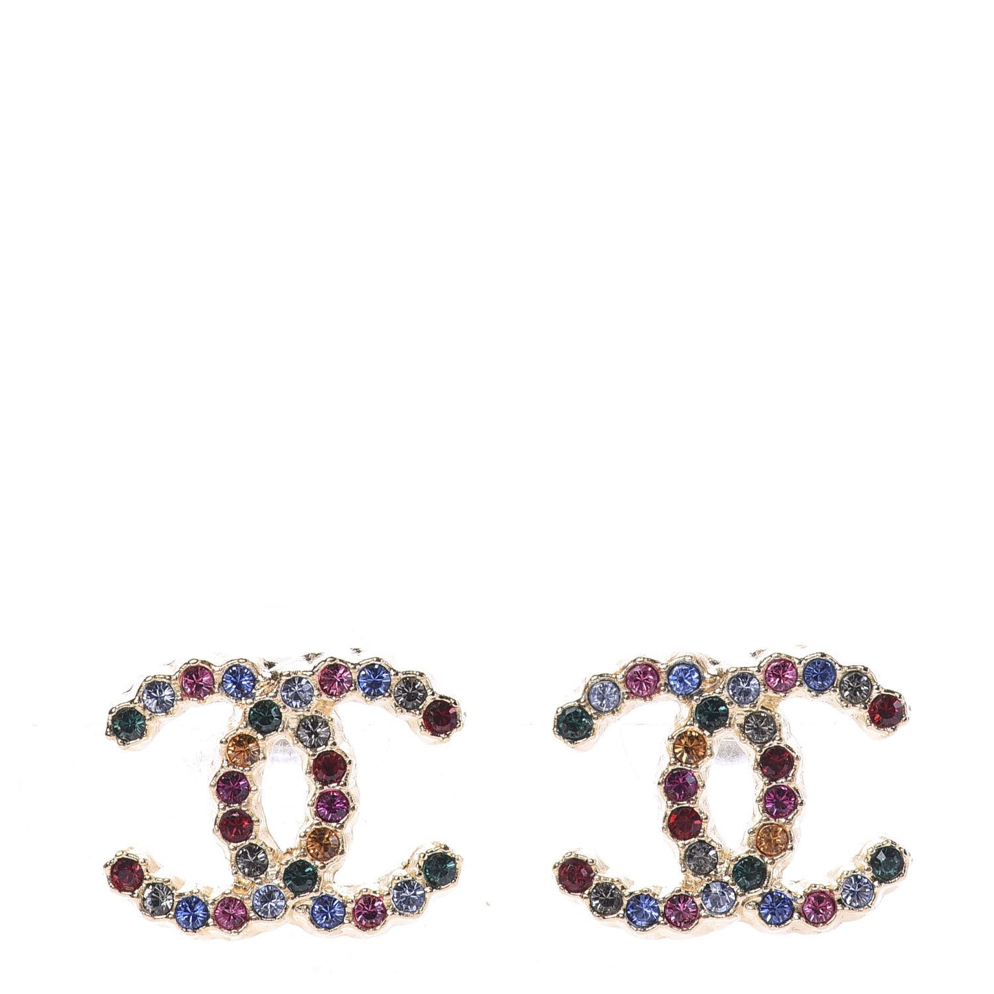 Crystal Over The Rainbow CC Earrings Gold Multicolor