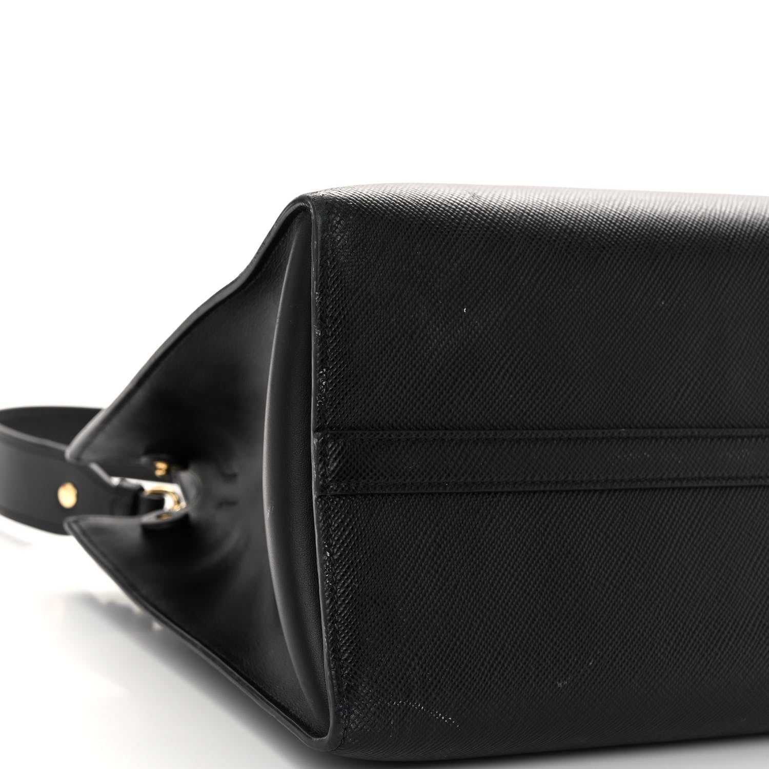 Prada Saffiano Cuir Calfskin Medium Monochrome Top Handle Tote Black 8 of 9