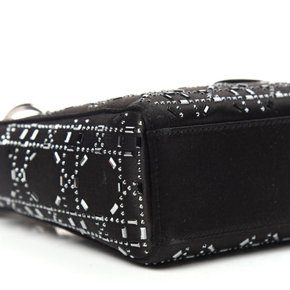 Christian Dior Satin Crystal Cannage Mini Lady Dior Black 7 of 9
