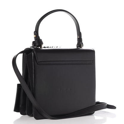 Versace Calfskin Leaf Medium DV One Satchel Black 4 of 10