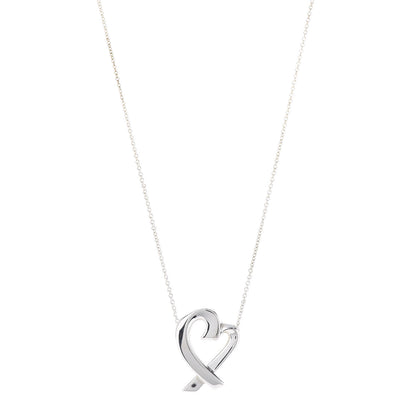 Tiffany Sterling Silver Paloma Picasso Loving Heart Pendant Necklace 1 of 8