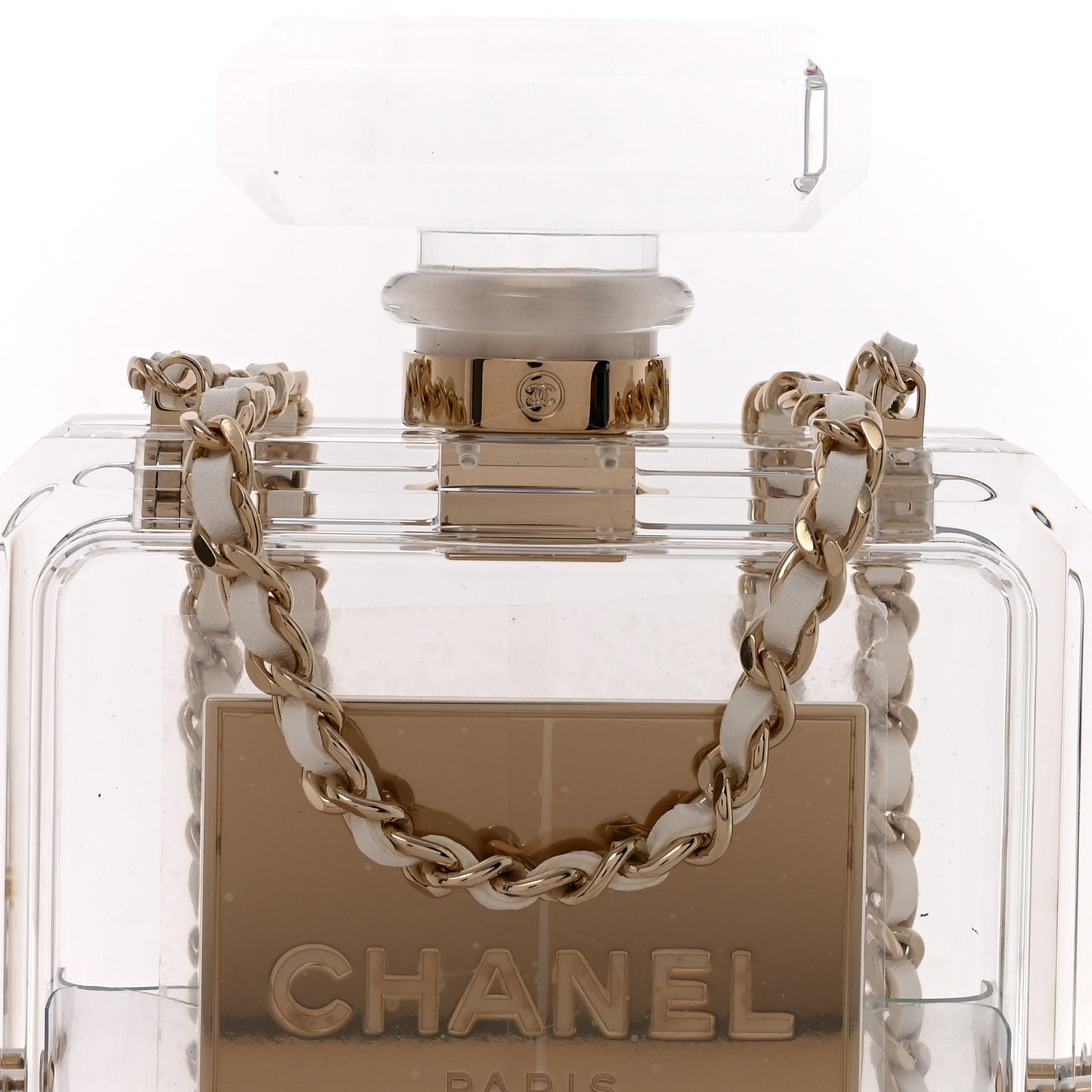 Transluscent Plexiglass Perfume Bottle Clutch