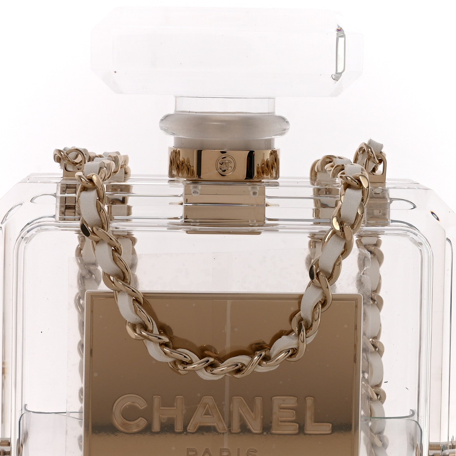 Chanel Transluscent Plexiglass Perfume Bottle Clutch 7 of 10