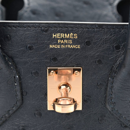 Hermes Ostrich Birkin 25 Bleu Indigo 6 of 11