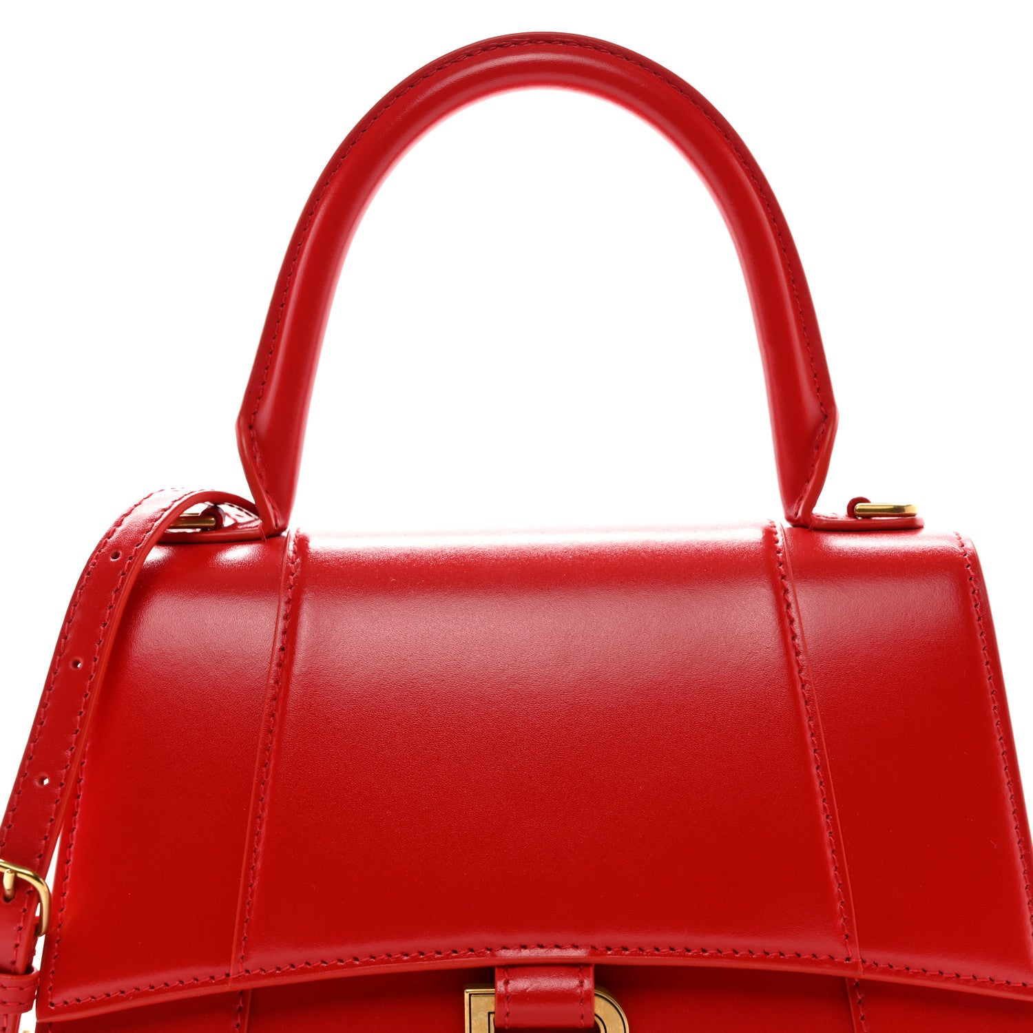 Balenciaga Shiny Box Calfskin Small Hourglass Top Handle Bag Bright Red 8 of 10
