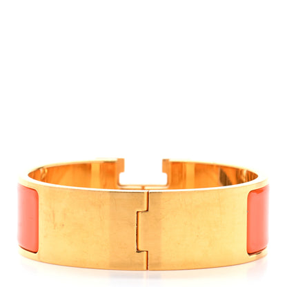 Hermes Enamel Wide Clic Clac H Bracelet GM Orange 3 of 6
