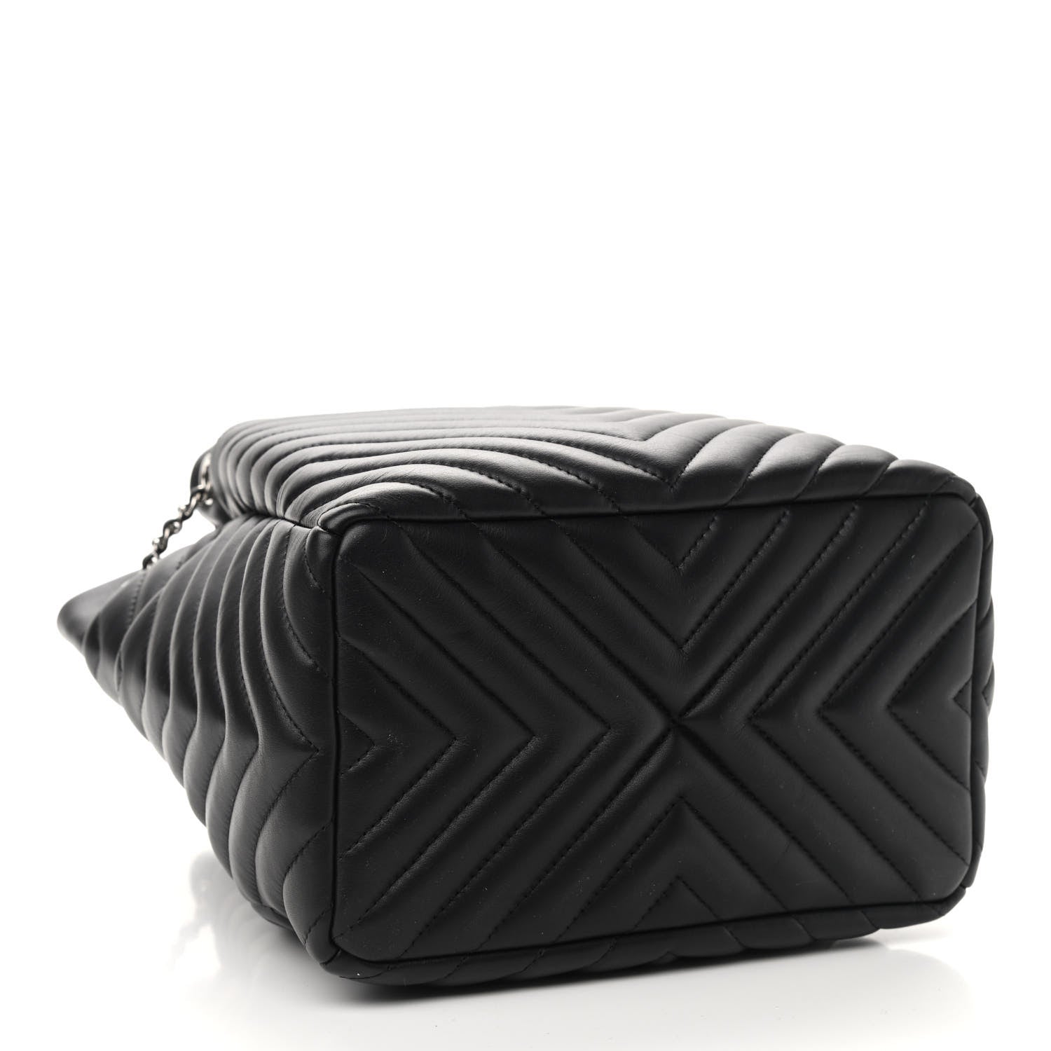 Chanel Lambskin Chevron Small Urban Spirit Drawstring Bag Black 4 of 9