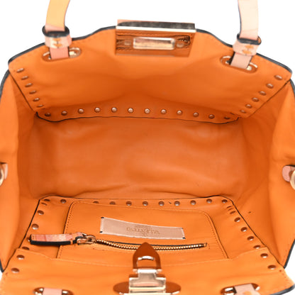 Valentino Garavani Vitello Native Couture 1975 Mini Rockstud Tote Mandarin Sorbet 5 of 17