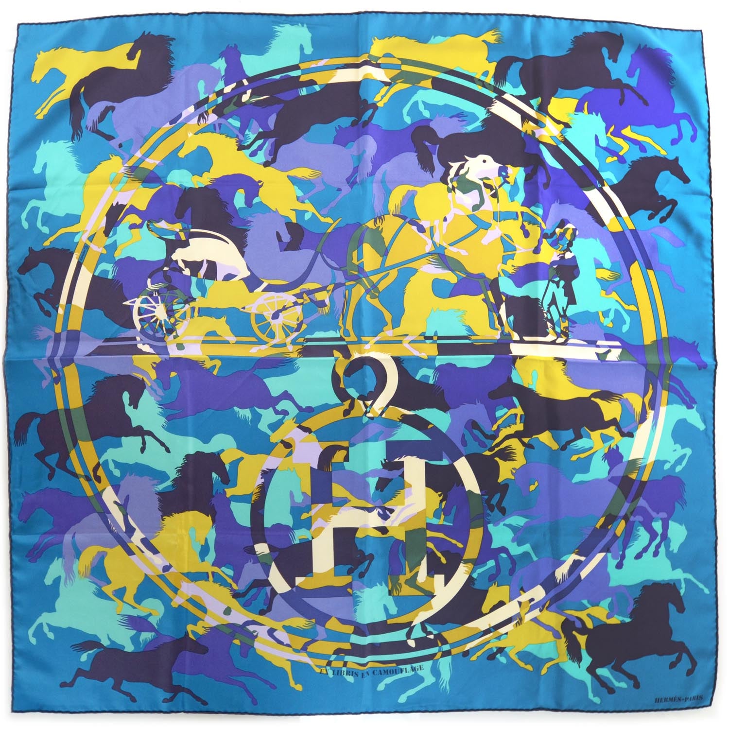 Hermes Silk Ex Libris En Camouflage Scarf 90 2 of 7