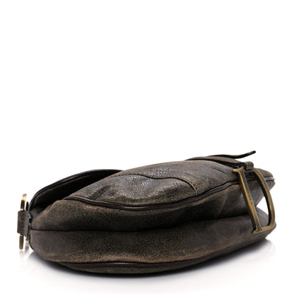 Christian Dior Distressed Calfskin Saddle Bag Brown 4 of 10